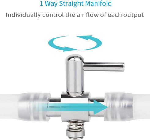 Pawfly 6 PCS 1-Way Aquarium Air Flow Control Lever Straight Valve Distributor for Fish Tank