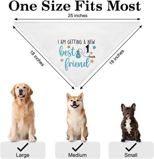 Vgrti I'm Getting a New Best Friend Funny Dog Bandana Pregnancy Announcement, Pregnancy Boy Dog Bandana, Pet Scarf