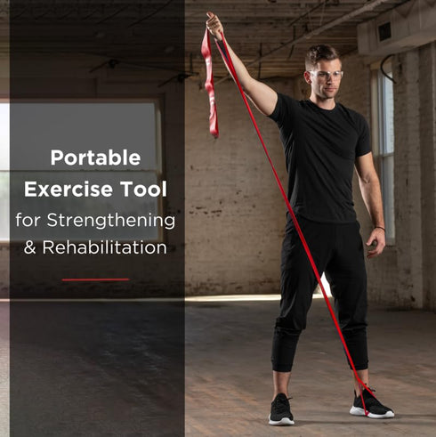 THERABAND CLX Resistance Band with Loops - Fitness Band for Home Exercise, 5 Foot Band, Red, Medium, Level 2