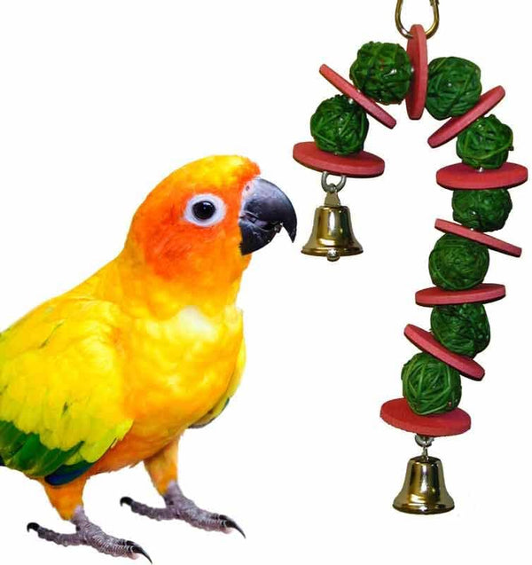 Super Bird Creations SB186 Vine Ball Candy Cane Bird Toy, Small/Medium Size, 9" x 4"