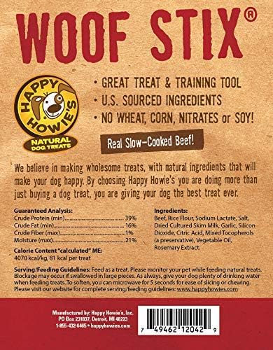 Happy Howie's Natural Dog Treats - Healthy Beef Treats, Chewy & Soft, Hormone Free, 3 Pack