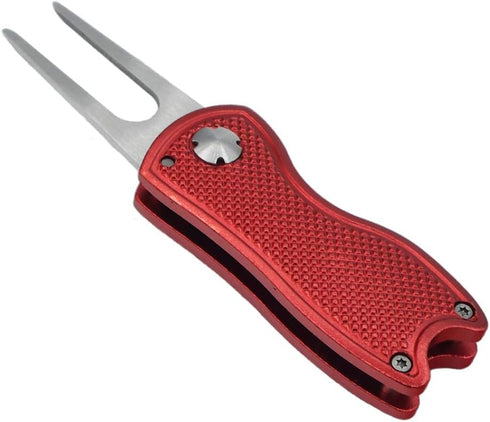 Golf Divot Repair Tool with Pop-up Button & Magnetic Ball Marker Pitch Mark, Lightweight, Portable, Mini Divot Repair