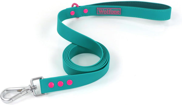 Waterproof Dog Leash Carabiner - Soft Handle Easy Care 6ft*25mm*2.5mm, Viridian Green