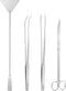 Aquascape Tools Aquarium Kit - 4PCS Supplies Include Tweezers, Feeding Tongs, Scissors, Algae Scraper