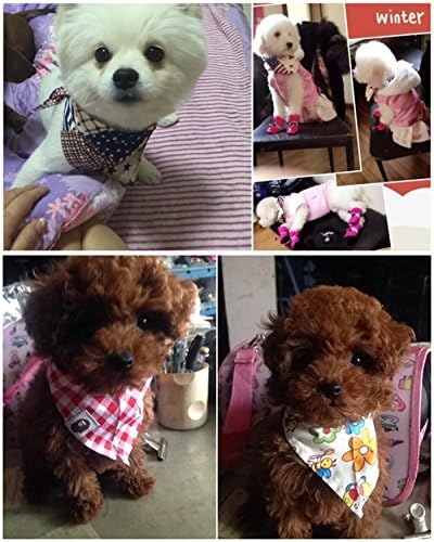 PET SHOW 10pcs Boys Small Dog Bandanas - Washable Cotton Triangle Head Scarfs for Medium Dogs