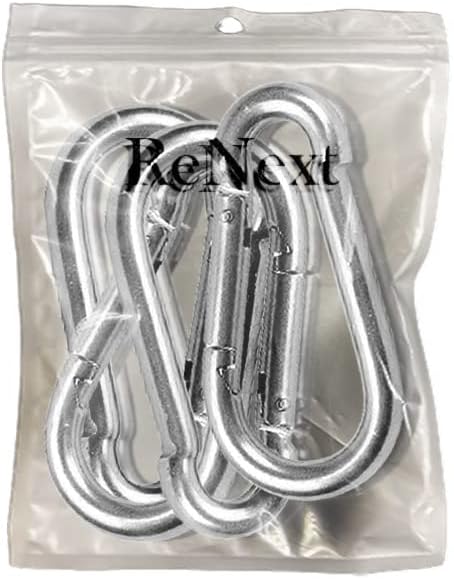 ReNext 4 Pack 2 Inch Stainless Steel 304 Spring Snap Link Hook Carabiner, Set of 4, Not for Climbing