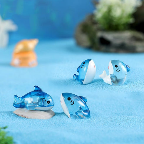 20Pcs Mixed Color Luminous Shark Ornaments, Cute and Naughty Aquarium Micro Landscape