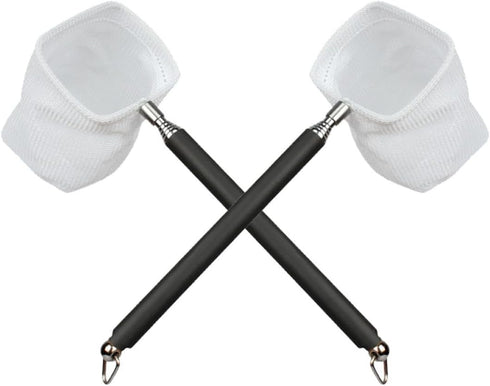 Angoily 2pcs Extendable Handle Shrimp Nets Square Fine Mesh Aquarium Fishing Nets