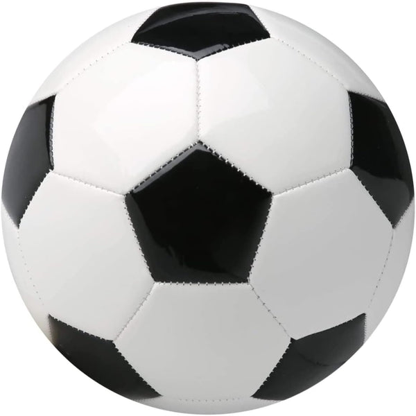 Soccer Ball Size 2, 3, 4, 5 with Pump Needle - Classic White Black Thicker PU for Youth League Training or Gift