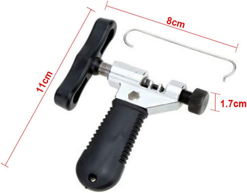 Universal Bike Chain Splitter, Breaker Repair Tool for Bicycle Chain Removal/Install with Chain Hook
