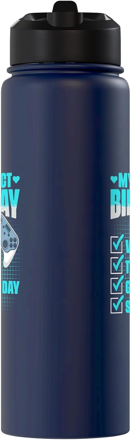 Gaming Video Gamer Apparel My Perfect Birthday - Game Controller Video Gamer Gaming Stainless Steel Insulated Water