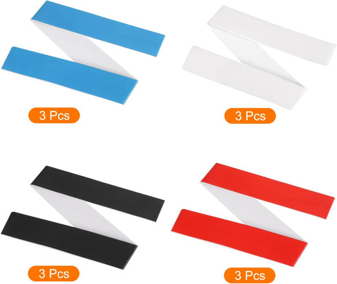 PATIKIL 9.8"x0.7" Badminton Racket Head Protector Sticker 12 Pack PU Tennis Racquet Guard Tape