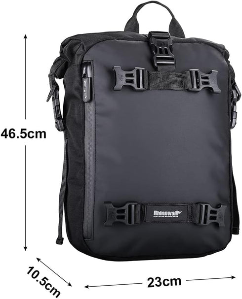 Rhinowalk 10L Waterproof Motorcycle Tail Bag - Motor Pannier Bag for Travel Luggage Storage