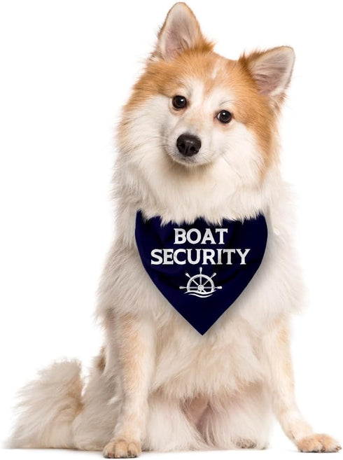 Boat Security Dog Bandana, Dark Blue Dog Bandana, Dog Boat Accessories, Funny Dog Bandana, Dog Bandana for Small Medium Large Dogs, Dog Boating Accessories, Pet Dog Triangle Scarf (D9)