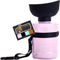 GORILLA GRIP Dog Water Bottle, 12 oz Portable Leak Proof Dispenser for Dogs, Pink Silicone Travel Bowl for Hiking