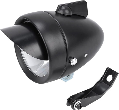 Vintage Bike Headlight, Bicycle Front Light for Night Riding, Lightweight LED Bike Light with Visor and Mounting