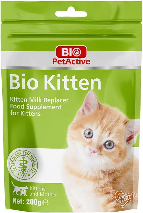 Bio Pet Active Kitten Milk Substitute, Milk Powder for Cats, Easy to Digest with Minerals, Vitamins, Taurine, 7.05 oz,