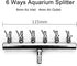 Aquarium Air Pump Regulating Valve, Stainless Steel 8mm to 4mm Splitter Control Valve (6 Way)