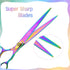 LILYS PET HIGH-END SERIES 8-Inch Japan 440C Rainbow Color Pet Grooming Straight Cutting Scissors for Dogs and Cats