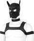 Set Adults Neoprene Puppy Hood Custom Animal Head Mask Novelty Costume Dog Hood Mask,Collar,Armband and Harness (Black)