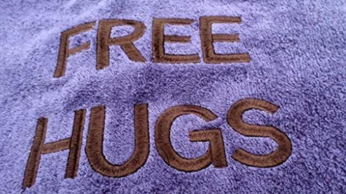 Personalized 'Free HUGS' Dog Bib for Dogs: Handmade, Waterproof Backing, Washable & Durable, Pups to Adults Sizes