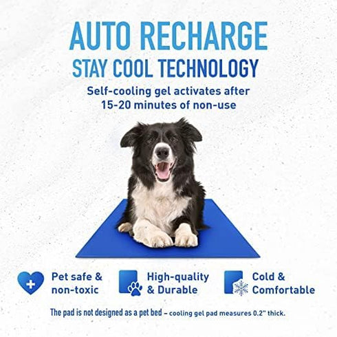 Hugs Pet Products Chillz Gel Mat, Medium - Pressure-Activated Cooling Pad for Pets, Non-Toxic, Ideal for Home & Travel