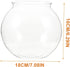 POPETPOP Plastic Fish Bowl, Transparent Small Aquarium for Betta Fish, Round Plastic Fish Bowl (7.07X7.07X6.29in)