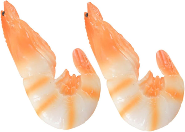 Abaodam 2pcs Artificial Shrimp Model Aquarium Shrimp Tank Accessory Fake Figurines for