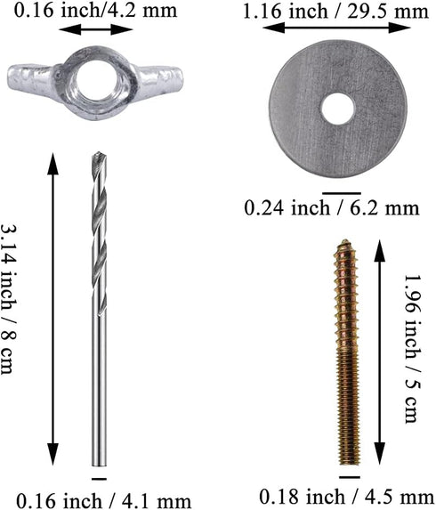 Bird Cage Feeder Stand Accessories, 16 Clamps, 8 Screws, 8 Bolts for Holding Water Food Cups