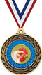 Chicken Gold Duo Medal, 3" Chicken Prizes, Kids Chicken Trophy Medal Awards