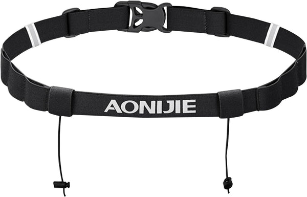 Azarxis Race Number Bib Belt with 6 Storage Loops Adjustable Elastic Webbing