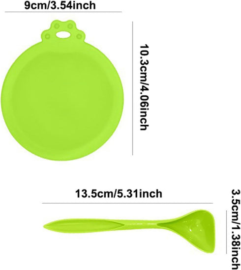 Generic Reusable Silicone Pet Food Can Lids with Measuring Spoon Airtight Seal for Cat and Dog Food Cans Keep Wet Food