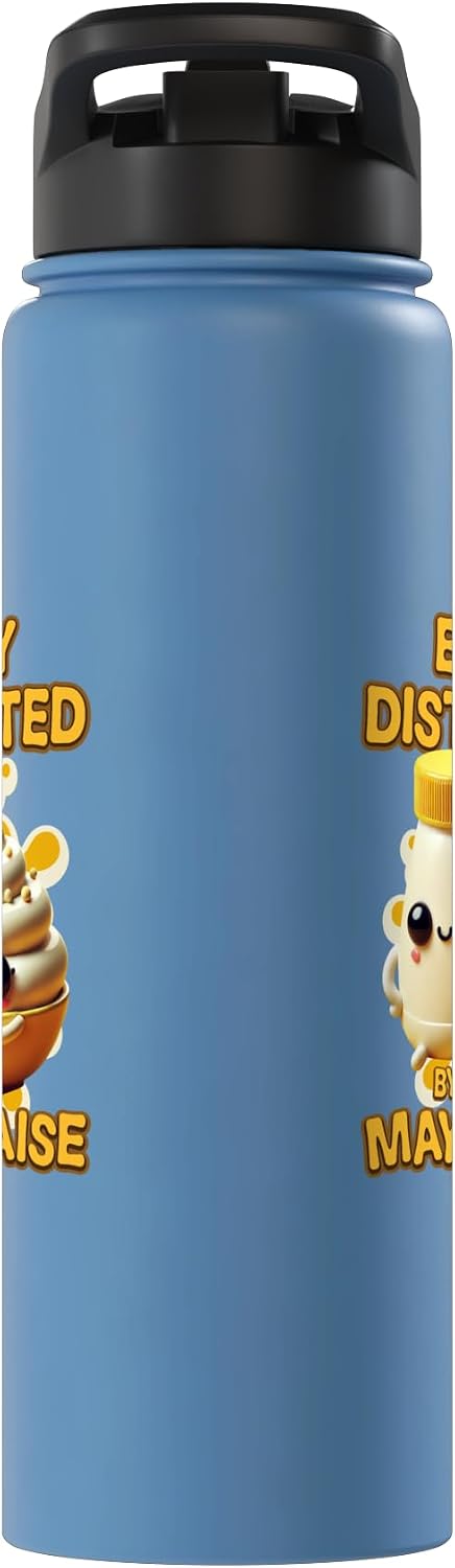 Mayonnaise Costume Mayo Group Easily Distracted By Mayonnaise Stainless Steel Insulated Water Bottle