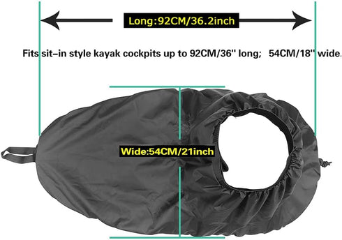 Kayak Skirt, Adjustable Nylon Spray Skirts, Universal Waterproof Cover for Canoe Water Sports Accessories
