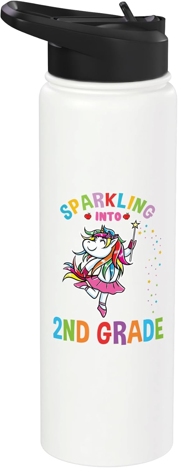 Sparkling Into 2nd Grade Back To School Stainless Steel Insulated Water Bottle
