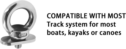 Kayak Tie Down Eyelet, 304 Stainless Steel Heavy Duty Rail for Kayaking, Yachts, Sailboats, RV Rail Rings