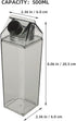 4pcs 500ml Set, MAGICLULU Milk Carton Bottle Reusable Plastic Square Milk Container with Airtight Lid, Portable Juice