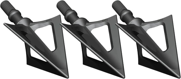 G5 Montec 1-Piece Construction Durable Fixed Blades Steel Screw-in Broadheads for Bow Arrows - Pack of 3