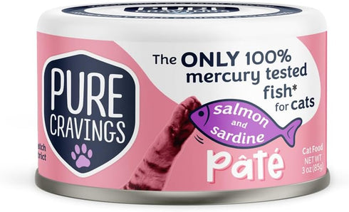 Pate Canned Wet Cat Food, 100% Mercury-Tested, Moist Can Fish, Grain-Free Protein, Non-GMO, Variety Pack of 12