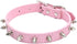 Spiked Studded Leather Dog Collar, Mushrooms Rivets Cat Collar for Small Medium Dogs and Puppies (S, Pink)