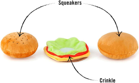 P.L.A.Y. Cute Plush Dog Toys - Fast Food Themed Durable Squeaker Chew Toy, Great for Puppies & Small, Medium Dogs