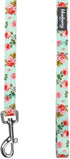 Blueberry Pet 9 Patterns Durable Floral Rose Print Dog Leash, 5 ft x 5/8", Turquoise, Spring Scent Inspired, Small