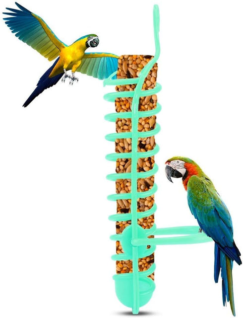 Fdit Parrots Feeder Basket, Plastic Food Fruit Feeding Perch Stand for Pet Bird Supplies