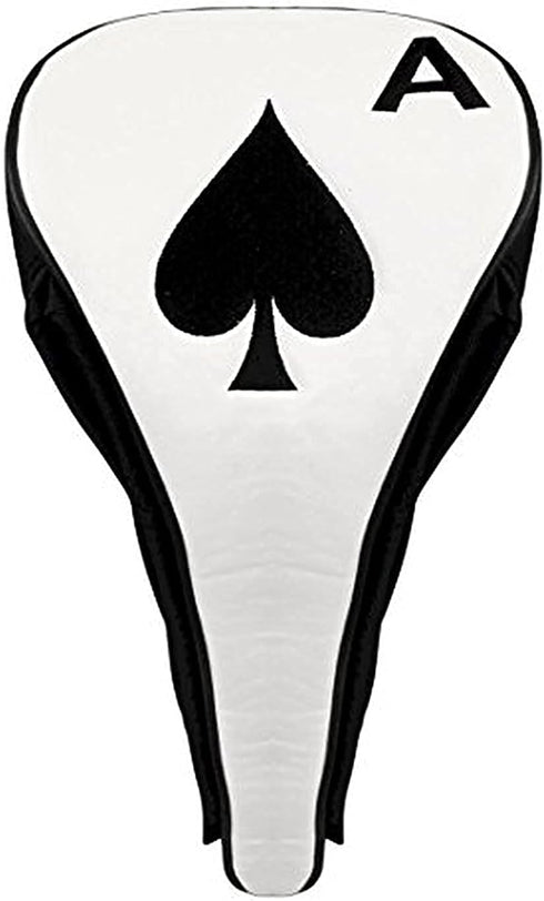 Golf Magnetic Ace of Spades Driver Head Cover, Black/White, Premium Style and Protection, Fits 460cc Drivers