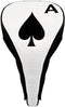 Golf Magnetic Ace of Spades Driver Head Cover, Black/White, Premium Style and Protection, Fits 460cc Drivers