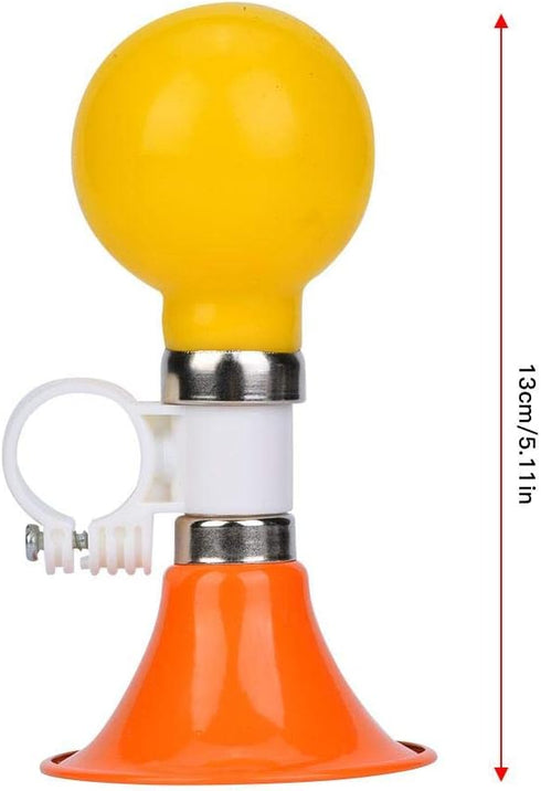 Rubber Children Bike Horn, Metal Loud Warning Bell for Boys Girls Bike Accessory (Orange)