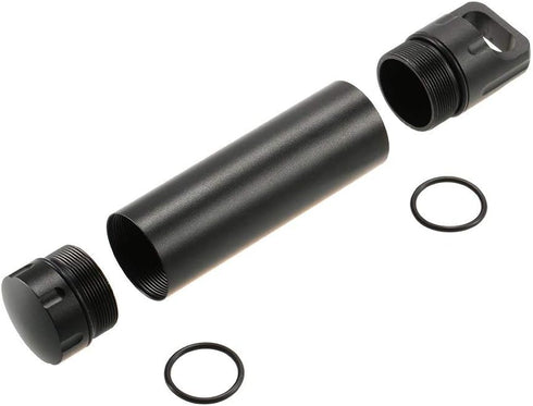 Outdoor Waterproof Capsule - Portable Container Seal Bottle Holder Case, Aluminum, Black