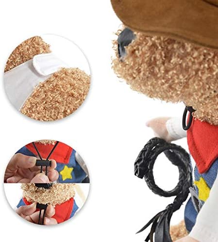 Pet Cowboy Costume Clothing with Hat for Small Dog Cat Halloween Party, Size S