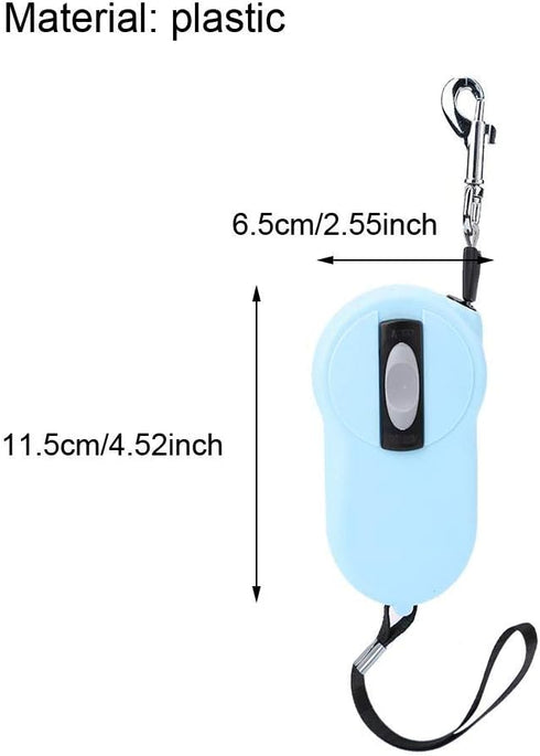 Retractable Dog Pet Leash, Heavy Duty Nylon Reflective Tape, Light Blue