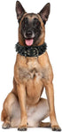 Spiked Studded Dog Collar - PU Leather Adjustable Pet Collars for Medium or Large Breed Pets (L, Red)